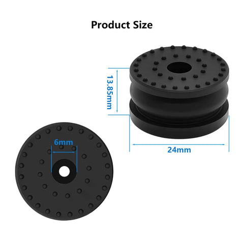 Rock Solid 3D Printer Anti Vibration Feet Pads With Screw And Gasket Replacement Kit size illustration showing rubber pads dimensions.