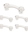 Victorian Clear Glass Cabinet Pulls Set 5 Pack 3 Inch Center To Center Kitchen Cabinet Hardware For Drawers Dressers And Furniture Update With Elegant Traditional Style PN0300-CLR-C1