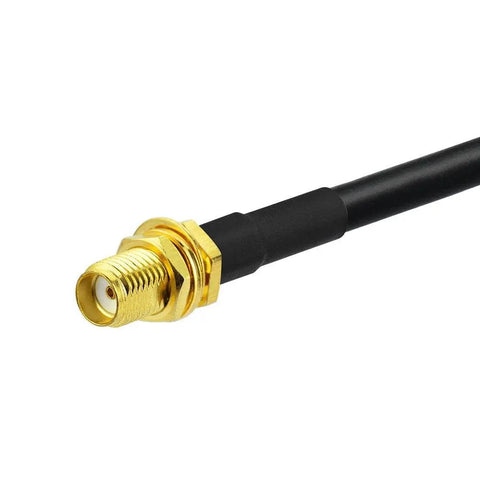 SMA Female to UHF SO239 Female Ham Radio Antenna Adapter Cable RG58 1 Meter Coax Jumper for Handheld Walkie Talkies, connector view