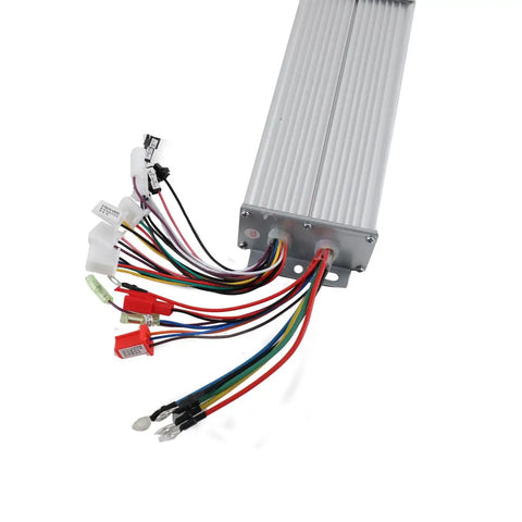 Beefy 48V-72V 2000W Brushless Motor Controller For Electric Bicycles And Scooters, Drop-In Replacement, Fits 8-Wire Systems With 3 Phase Cables And 5 Hall Sensor Cables in silver