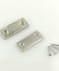 Magnetic Cabinet Catches And Door Stops For Closets, Cupboards, Drawers, And Sliding Doors, Rustproof Nickel Finish, screws included