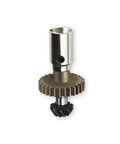 Helical Rear Drive Gear Upgrade For 1/10 Scale RC Cars Chrome Steel Differential Gear X07-CS06, close-up view of gear teeth.