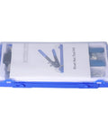 Heavy Duty Manual Rivet Gun Kit With Stainless Steel Spindle And Aluminum Alloy Arms Includes Five Pole Covers For M3 To M8 Rivets in blue case