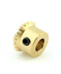 Brass Bevel Gear Set 0.5 Module 20 Teeth Two Pack With 3mm Bore And 4mm Shaft Umbrella Tooth Helical Design gear close-up