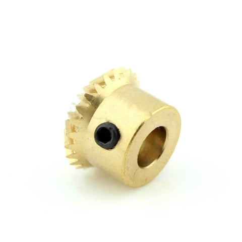Brass Bevel Gear Set 0.5 Module 20 Teeth Two Pack With 3mm Bore And 4mm Shaft Umbrella Tooth Helical Design gear close-up