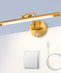 Dimmable Brass Vanity Light Over Mirror 16 Inch Plug In Rotatable Wall Sconce 8W Modern Farmhouse Bath Light With Multi Color Temperature