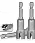Two Pack Wing Nut Driver Set With Quick Connect Hex Shank One Quarter Inch For Panel Wing Nuts Screws Eye C Hook Bolts Q Hanger And Wire Twisting Heavy Duty CRV Steel Handyman Tool Kit shown in front view