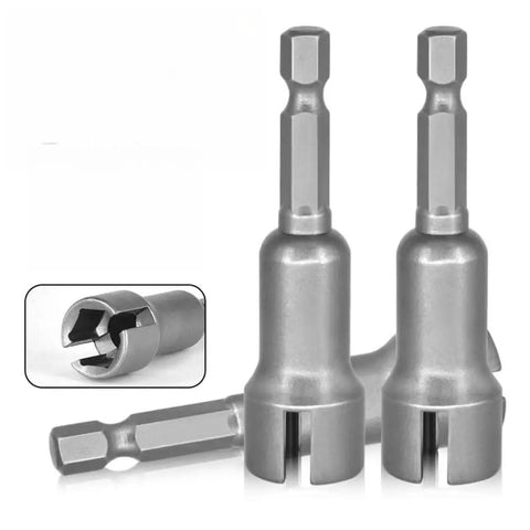 Two Pack Wing Nut Driver Set With Quick Connect Hex Shank One Quarter Inch For Panel Wing Nuts Screws Eye C Hook Bolts Q Hanger And Wire Twisting Heavy Duty CRV Steel Handyman Tool Kit shown in front view