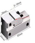 Machine Vise Stainless Steel Flat Jaw Clamp For Milling Machines, 24x65x30MM, 0-18mm Clamp Range, Precision Fixture, Quick Adjust Slide Bar, High Quality Milling Jig For Hardware Stores And Workshops, shown with 24x65x30mm size