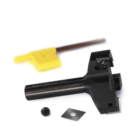 12.7mm Router Bit With 1/2 Inch Shank For Spoilboard Surfacing And Planing, 3-wing carbide insert, includes 10 matching inserts