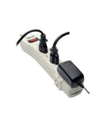 Flat Plug Power Strip Surge Protector With Seven Outlets And A Seven Foot Extension Cord 2160 Joules UL Listed White Durable
