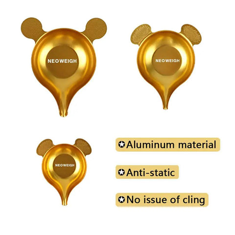 Reloading Powder Pans With Narrow Pour Spout Anti Static Aluminum Scale Tray Non Stick Gold Dish For Precise Measuring And Easy Pouring Pouring For Consistent Powder Drops And Clean Reloads Everyday, gold aluminum trays