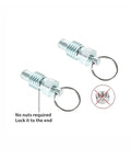 Rock Solid Two Pack Retractable Align Pins With Hassle Free Pull Tab Lock Design Made From Heavy Duty Carbon Steel And Rust Resistant Zinc Plating For Stress Free Machine Shop Setup M8 Short Spec, featuring pull tab design and no nuts required.