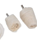 Hardcore 10 Piece Cotton Flannel Buffing Wheel Kit Includes Heavy Duty Wax Rod To Score That Slick Mirror Shine On Marble Glass And Stainless Steel Without The Hassle, showing two cotton flannel buffing wheels.
