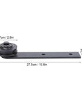 Carbon Steel Sliding Door Track Rail Pulley Wheel Roller Set 2 Pack For Kitchen Bedroom Wardrobe And Storage Room Doors With Smooth Low Noise Operation Quiet Glide Durable Lightweight Rails Easy Install Long Lasting Hardware side view showing dimensions 7cm by 27.5cm