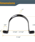 4 Inch Dust Collection Hose and Pipe Hanger Set With Mounting Screws 5 Pack For Wall Mounting Easy Install dimensions diagram