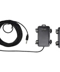 Battery Powered IR Beam Sensor Animatronic Activator For Halloween Displays with emitter, receiver, cords, and hardware.