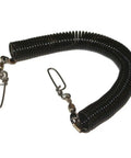 10 Ft Self-Coiling Spearfishing Line With Stainless Steel Tuna Clip, Durable Shock Cord, Auto Coil Design shown coiled