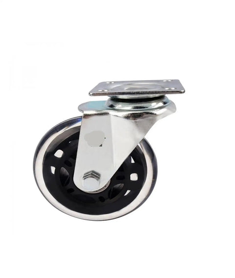 3 Inch PU Stem Casters Universal Polyurethane Wheels For Office Furniture Black Heavy Duty Swivel Casters For Desks Chairs