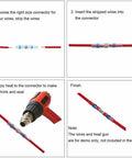 400 Pieces Solder Seal Heat Shrink Butt Wire Connectors Waterproof Terminals For Quick And Reliable Electrical Welding Kit Tools showing wire splice steps