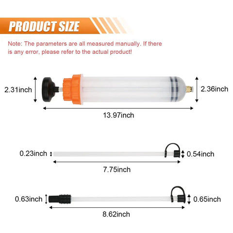 Heavy Duty 500CC Auto Fluid Extractor Pump With Reinforced Suction Hose dimensions 13.97x2.36 inches for oil and fluid usage.