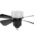 Fafeicy Ceiling Fan Lamp with Light, Dimmable 3 Color Temperatures Quiet, black blades and transparent glass shade.