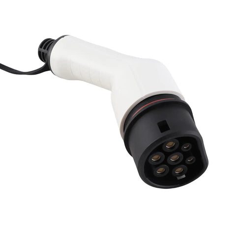 Premium Electric Vehicle Charging Adapter 3 Phase 32 Amp 22 Kilowatt Female Socket Receptacle for Type 2 Phev and BEv Cars close-up view.