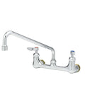 Double Pantry Faucet Wall Mount With 12 Inch Swing Nozzle Ceramic Cerama Cartridges Pro Grade Workhorse 8 Inch Inlets Half Inch NPT Levers