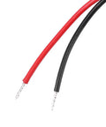 Red and black insulated wires with exposed ends, designed to connect with the Straight Up Heavy Duty Split Core Current Transformer PZCT-02 100A.