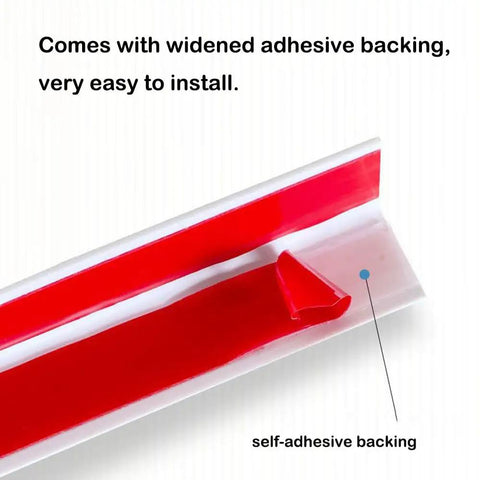 Easy Peel And Stick Yellow Heavy Duty Rubber Wall Corner Guard Anti Collision Strip Self Adhesive Edge Protector Hollow Silicone Bumper Pad Nudge Stopper 3.28 Feet Long showing widened adhesive backing for easy installation.