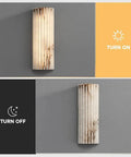 TTBDDDYH LED Light Source Indoor Wall Light, Nordic Minimalist Style Wall Sconce, 11.8 Inch Natural Alabaster Wall Lamp in two settings.