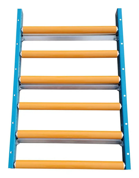 Gravity Roller Conveyor 24 Inch Wide 3 Foot Long Built Tough Steel Frame With Polyurethane Rollers Adjustable Centers