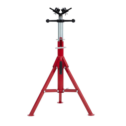 Pipe Jack Stand Heavy Duty Pipe Stand For Welding V Head With 2 Balls Portable Folding Legs Adjustable Height 28 To 52 Inches 2500 Lb Capacity Built Tough For Job Site Tasks