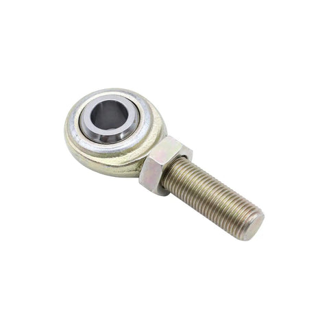 Close-up of Set Of Two Badass Heavy Duty Left Hand Thread Rod End Heim Joints With Jam Nuts 1/2 20 male spherical bearing.