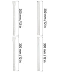 Six Pairs Of 12 Inch Bottom Mount Drawer Slides For Heavy Duty Rails With Mounting Screws, White Finish, Easy Install, Durable Cold Rolled Steel, Fits Bottom Or Side Mount, Replacement Hardware For Smooth Glide; 300 mm/12 in