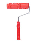 Killer DIY Doodle Dinosaur Wall Printing Roller with High Density Microfiber Cover and Sturdy Alloy Handle for Rad Home Decor Projects and Sick Wall Embossing Art, red roller with textured handle