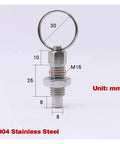 Heavy Duty Stainless Steel Spring Plunger Index Lock Pin Set Two Piece M16 with pull ring and size details shown