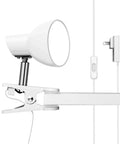 Lit Clip On LED Reading Light 5W 400LM With 330 Degree Rotation Clamp attached to desk, white modern lamp