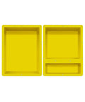 Shower Niche Tile Ready Organizer Set 32 By 20 Inches With 16 By 20 Inch Single Shelf And 16 By 20 Inch Double Shelf Yellow Durable ABS
