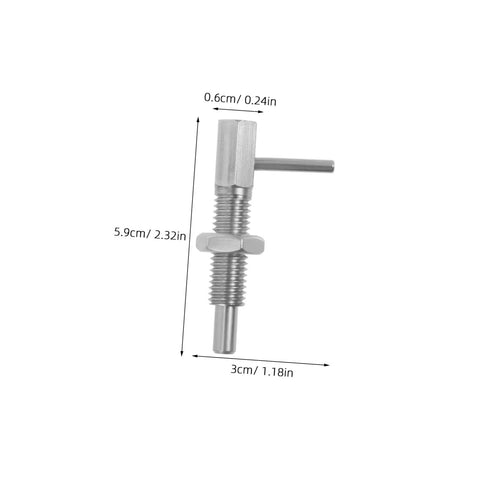 Heavy Duty Stainless Steel Spring Plunger Locking Pin With Retractable Handle for Cabinets, automotive gear, 5.9cm height.