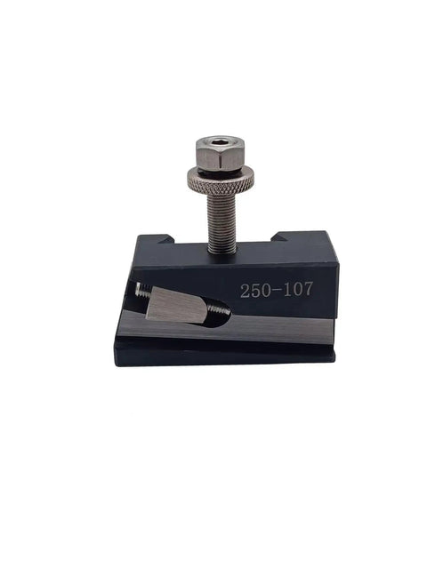 Close-up of wedge type tool holder from 8 Piece Wedge Type Quick Change Tool Post Kit For Lathe With Tool Holders For 6 To 12 Inch Swing Diameter