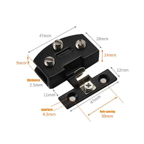 No Open Glass Door Hinge For Bookcases And Cabinets, 90 Degree Zinc Alloy Clip Hinge dimensions and features illustration