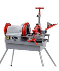 Techtongda Electric Pipe Threader Machine, 110V Power Cutter with threading head for pipe installation, gray and red design.