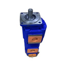 Hydraulic Gear Pump Direct Replacement For XCMG Wheel Loader Spare Parts, Compatible With 2063 2050 2040 Series, OEM Grade Gear Pump For Heavy Machinery, Easy Swap And Long Lasting Performance, blue metal pump with splined shaft