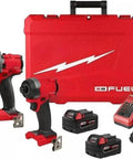 Heavy Duty Cordless Tool Combo Bundle Featuring Brushless Hammer Drill Driver And 28 Piece Hole Saw Step Bit Set For Ripping Through Metal Wood On Any Jobsite Without Breaking A Sweat in red case