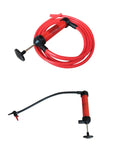 Portable Manual Fluid Transfer Pump Siphon For Boats, Lawn Equipment, Generators And Emergency Vehicle Use, Easy Fast Liquid Transfer, Grab-And-Go Hand Pump For Water And Fuels, red hose