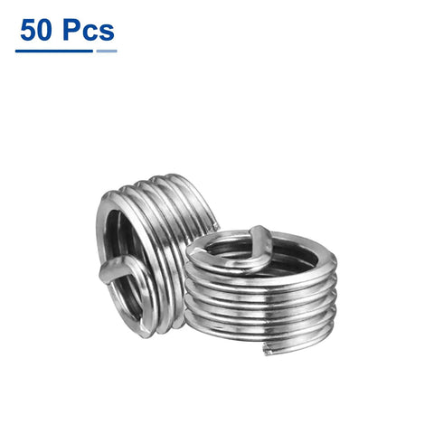 Wire Thread Inserts 10-32 UNF Helical Coiled Type 304 Stainless Steel Thread Repair Kit For Mechanical Equipment 50 Pack 1D 3/16 Inch Effective Length After Installation displayed.