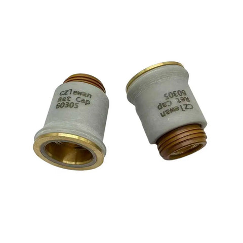 Two Pack 60305 Retaining Cap For Razorweld X45 Vipercut 30 Plasma Cutter Consumables OEM Compatible Replacement, Durable Spare Part For Precision Plasma Cutting And Easy Installation, Long Lasting Performance. Two brass retaining caps