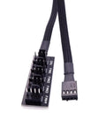 Five Way Fan Hub Splitter Cable For Desktop PCs PWM 4 Pin And 3 Pin Fans Power Extension Cord with multiple connectors