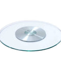Tempered Glass Lazy Susan Turntable With Sturdy Aluminum Base And Built In Steel Bearings For Smooth Rotation